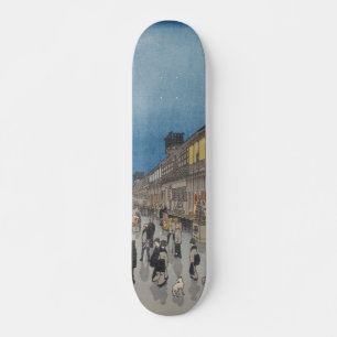 Nacht von Saruwaka-machi Vintag Ukiyo-e Japanisch Skateboard