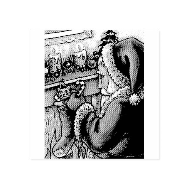 NACHT VOR CHRISTMAS, SANTA RUBBER BRIEFMARKE GUMMISTEMPEL (Prägung)