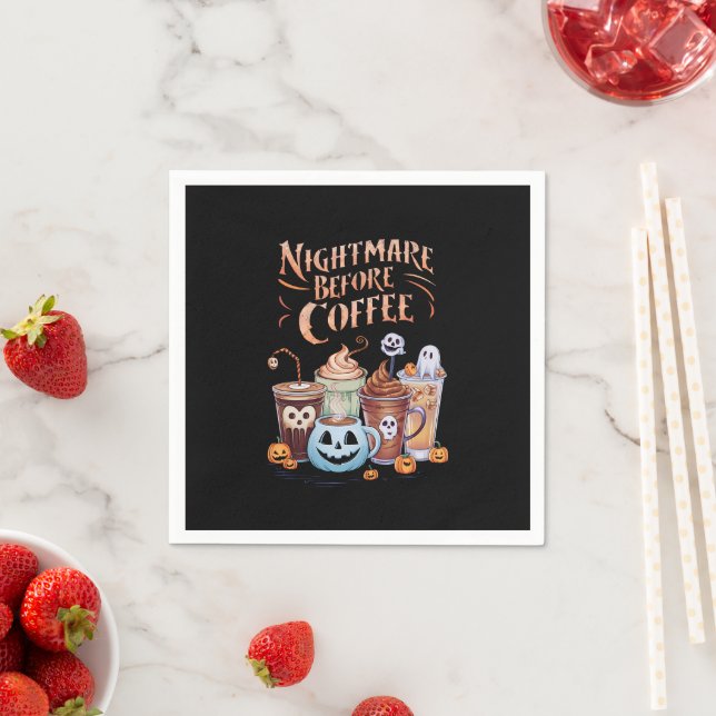 Nacht vor Coffee Pumpkin Gewürz Halloween Serviette (Beispiel)