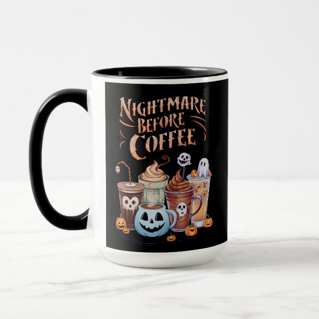 Nacht vor Coffee Pumpkin Gewürz Halloween Tasse (Links)