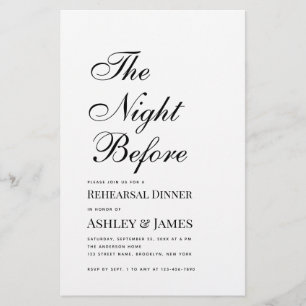 Nacht vor Skript Probe Abendessen Einladung