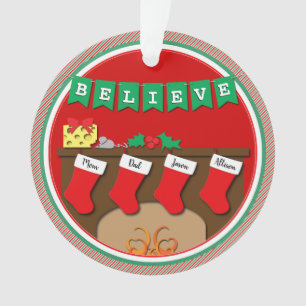 Nacht vor Weihnachten 4 Strümpfe mit FOTO Ornament