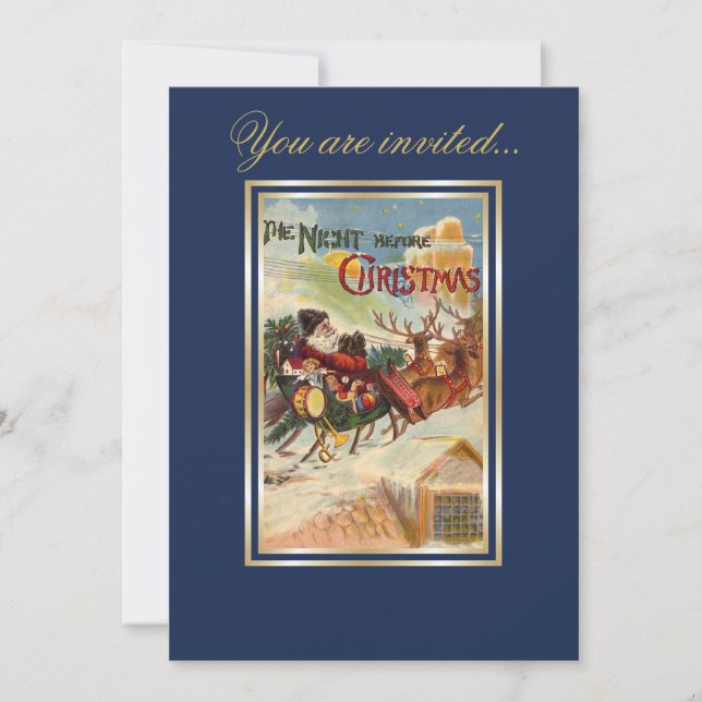 Nacht vor Weihnachten Abendessen Einladung (Vorderseite)