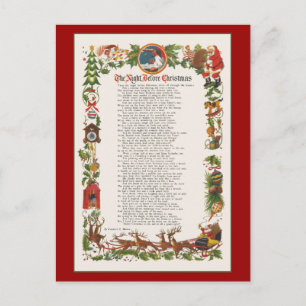 Nacht vor Weihnachten dekoriertes Gedicht