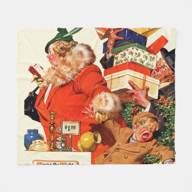 Nacht vor Weihnachten Fleecedecke (Vorderseite (Horizontal))