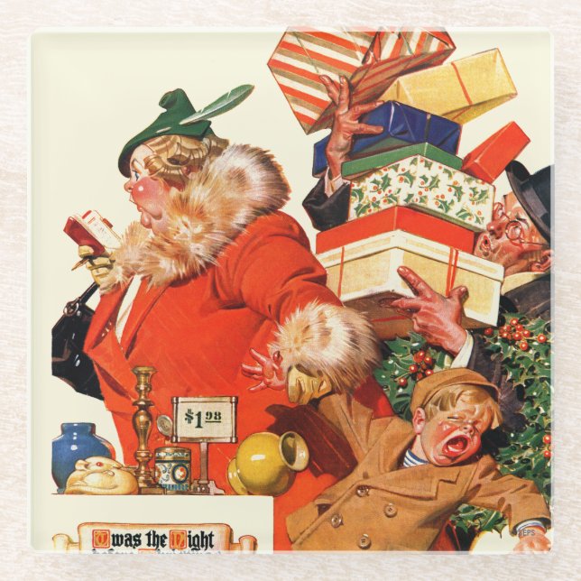 Nacht vor Weihnachten Glasuntersetzer (Vorderseite)