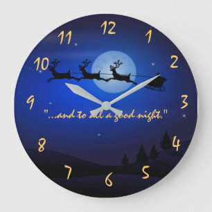 Nacht vor Weihnachten Große Wanduhr