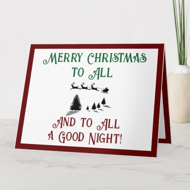 Nacht vor Weihnachten Weihnachtsfeiertag Karte (Vorderseite)