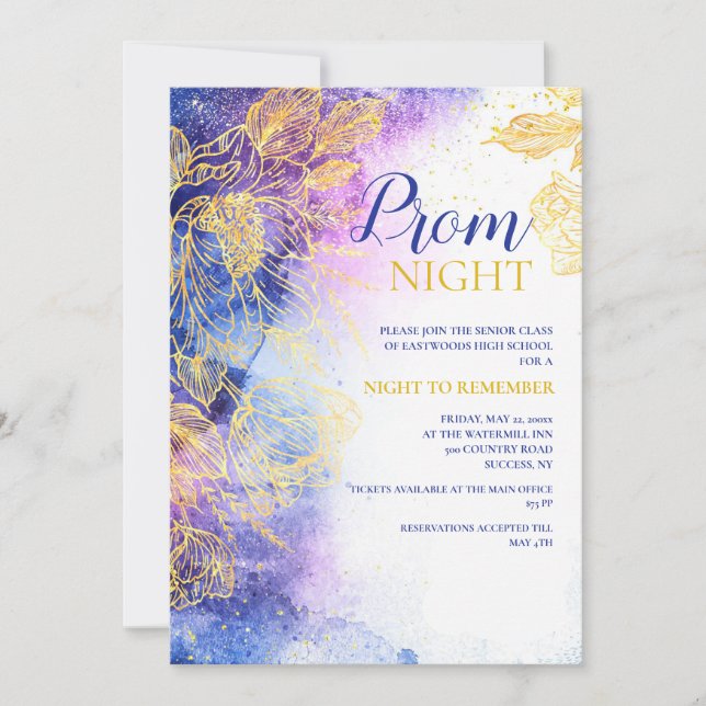 Nacht zur Erinnerung an Prom-Einladung Einladung (Vorderseite)
