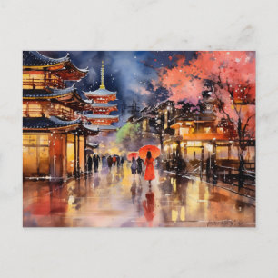 Nachtanbruch in Gion - Kunstprint-Kollektion Postkarte