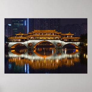 Nachtansicht der Anshun-Brücke Poster