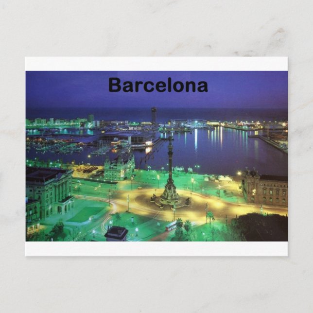 Nachtansicht Spaniens Barcelona (St.K) Postkarte (Vorderseite)