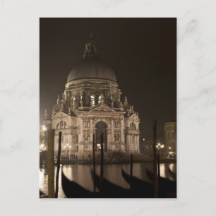 Nachtansicht über das Wasser von San Giorgio Maggi Postkarte