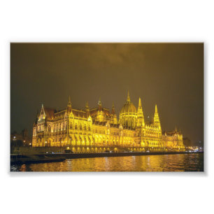 Nachtansicht, Ungarisches Parlament, Budapest Unga Fotodruck