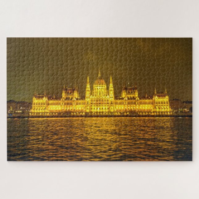 Nachtansicht, Ungarisches Parlament, Budapest Unga Puzzle (Horizontal)