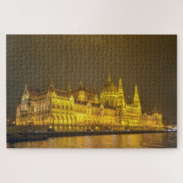 Nachtansicht, Ungarisches Parlament, Budapest Unga Puzzle (Horizontal)