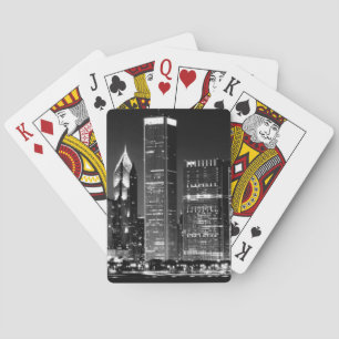 Nachtansicht von Chicagos berühmtem Stadtbild Spielkarten