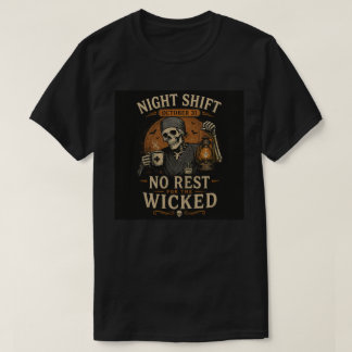 Nachtarbeit am 31. Oktober Vintage-Halloween-Skele T-Shirt