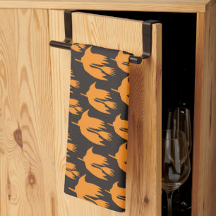 Nachtaufenthaltsreise - nahtloses Halloween-Muster Geschirrtuch