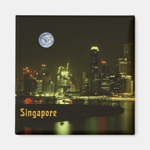 Nachtbeleuchtung in Singapur Magnet