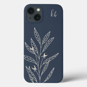 Nachtblau Mystic Boho Botanic Monogram Case-Mate iPhone Hülle