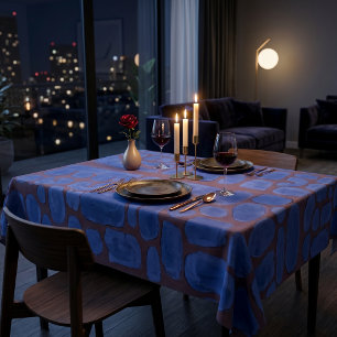 Nachtblaue abstrakte Vintage-Kunst Tischdecke