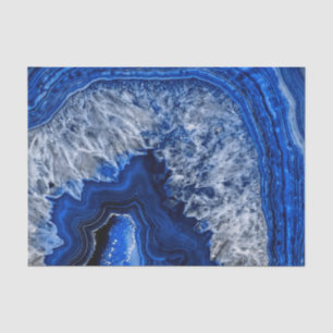 Nachtblauer Indigo-Achat-Mineralquarz-Edelstein Seidenpapier