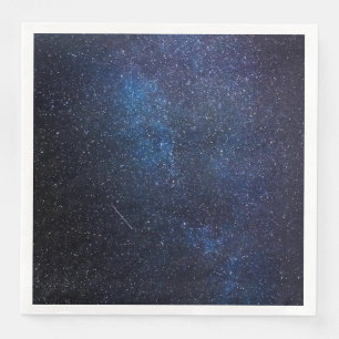 Nachtblauer Milchstraßen-Nachthimmel-Galaxie-Foto Serviette