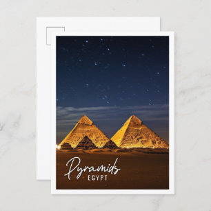 Nachtblick auf die Pyramiden von Gizeh Ägypten Postkarte