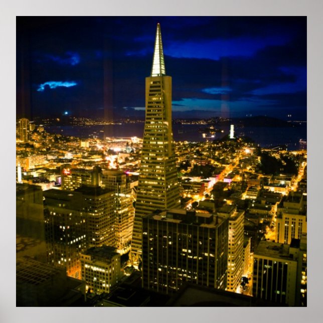 Nachtblick auf San Francisco. Poster (Vorne)