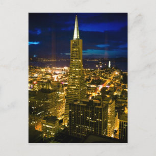 Nachtblick auf San Francisco. Postkarte