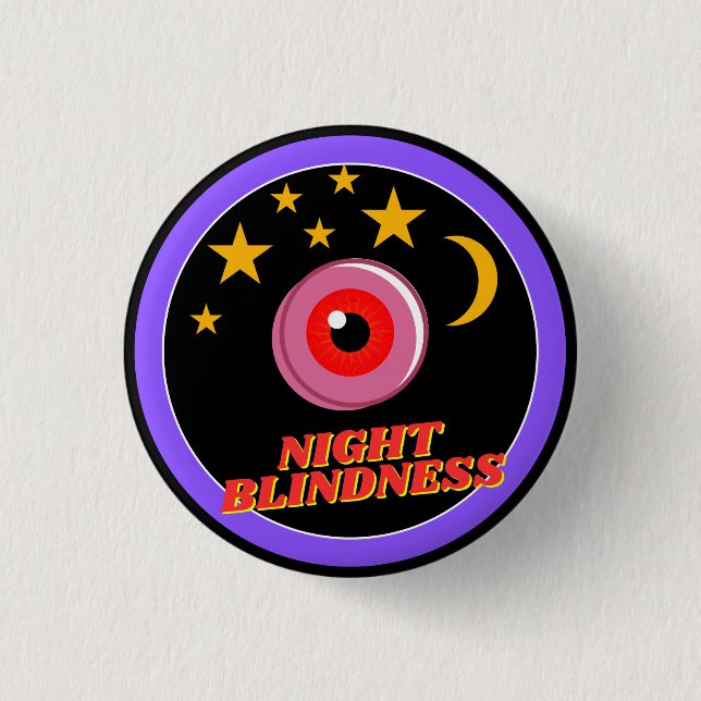 Nachtblindheit - Schwarz Button (Vorderseite)