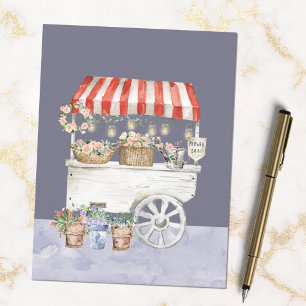 Nachtblumenmarkt Aquarell Cottagecore Kunst Postkarte