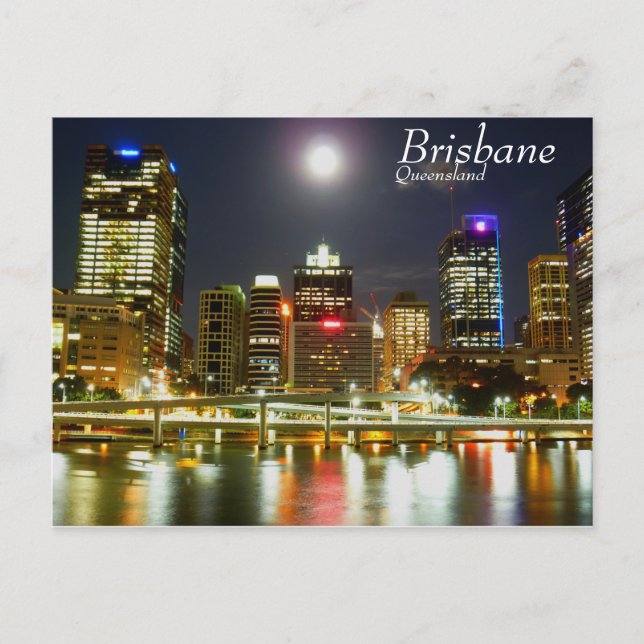 Nachtbrisbane Postkarte (Vorderseite)