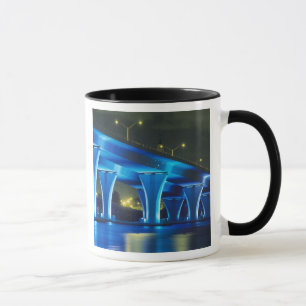 Nachtbrücke am Hafen von Miami, Florida Tasse