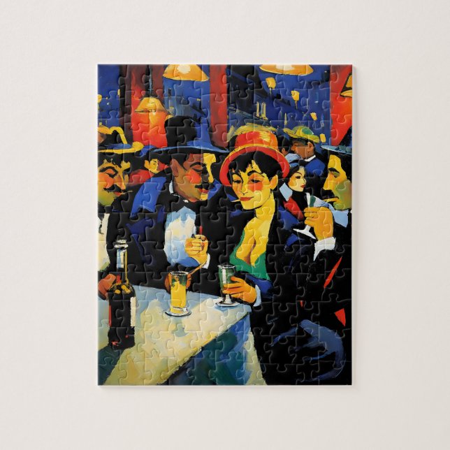Nachtcafé in Paris, 1900 Puzzle (Vertikal)