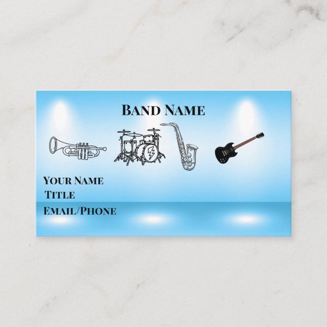 Nachtclub Band Standard, 3,5" x 2,0" Visitenkarte (Vorderseite)