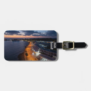 Nachtdrohnenansicht von Paphos Harbour Gepäckanhänger