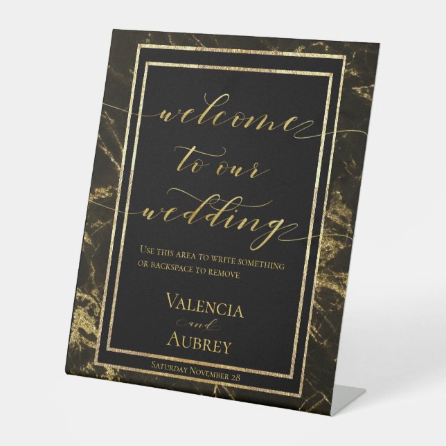 Nächte in Granit & Gold Willkommen bei unserer Hoc Sockelschild (Vorderseite)