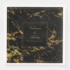 Nächte in Granite & Gold Hochzeit 8 Zoll Serviette