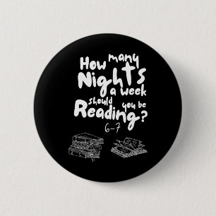 Nächte Lesen 6-7 Meme Englischlehrer Buchliebhaber Button