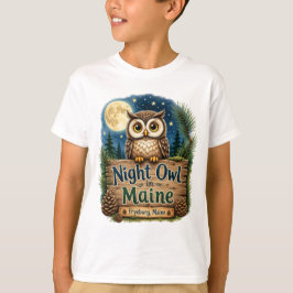 Nachteule in Maine Fryeburg Kinder T-Shirt