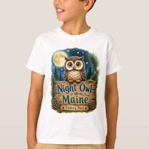 Nachteule in Maine Fryeburg Kinder T-Shirt