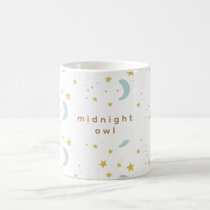 Nachteule Monde und Sterne benutzerdefinierter Tex Kaffeetasse