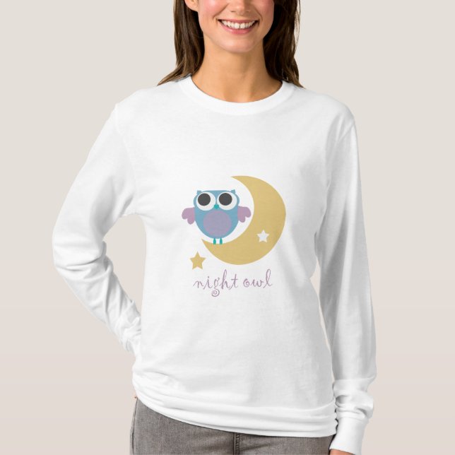Nachteulen-Pyjamaentwurf T-Shirt (Vorderseite)