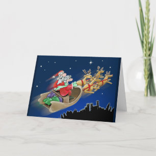 Nachtfahrkarte Weihnachtsgrüße Feiertagskarte