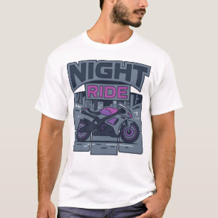 Nachtfahrt Neon-Urban-Sportbike-Biker-Grafik-T-Shi T-Shirt