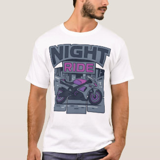 Nachtfahrt Neon-Urban-Sportbike-Biker-Grafik-T-Shi T-Shirt