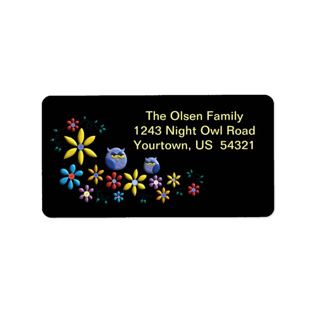 Nachtfarben Adressaufkleber (Vorne)