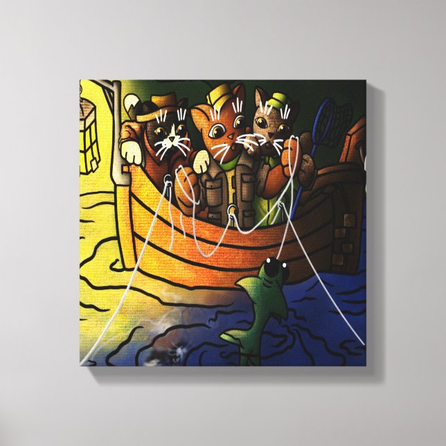 Nachtfischen Leinwanddruck (Vorderseite)